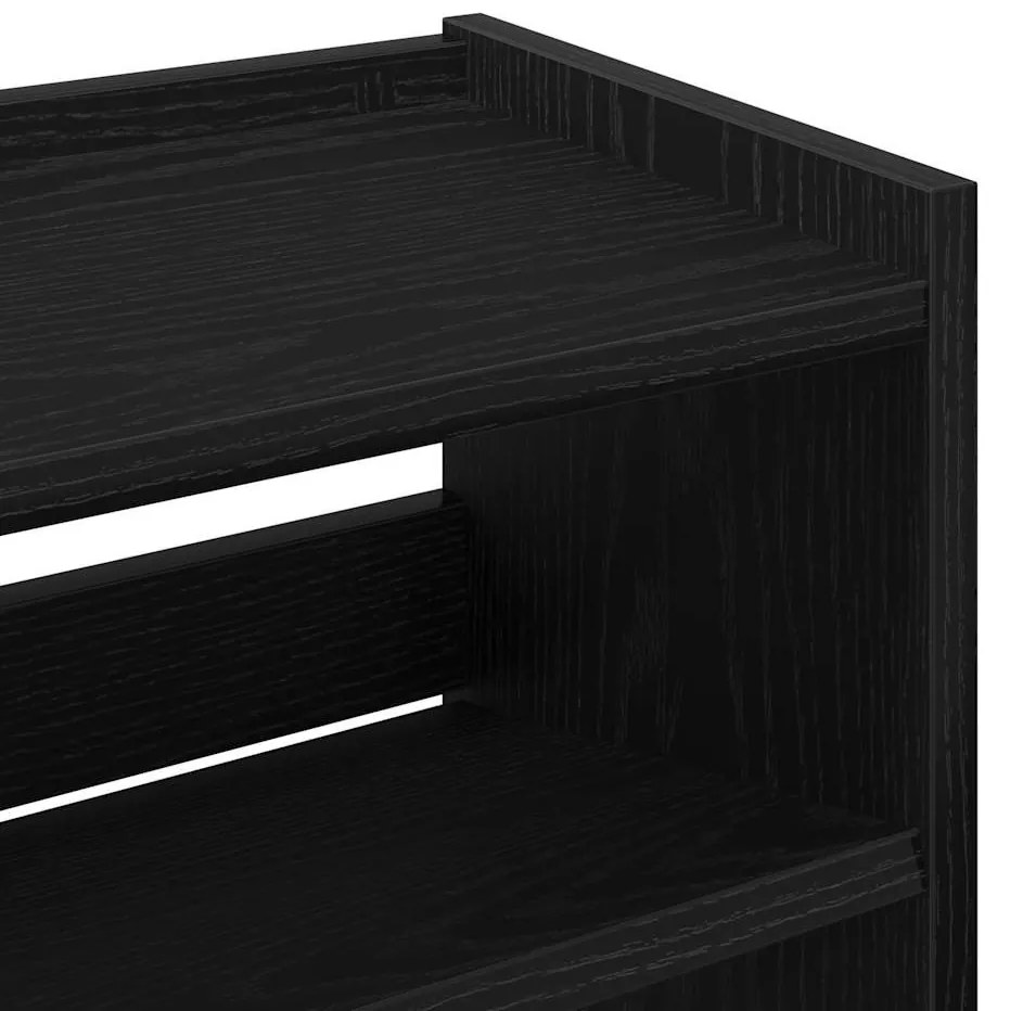 fekete szerelt fa cipőtároló szekrény 60x25x100 cm