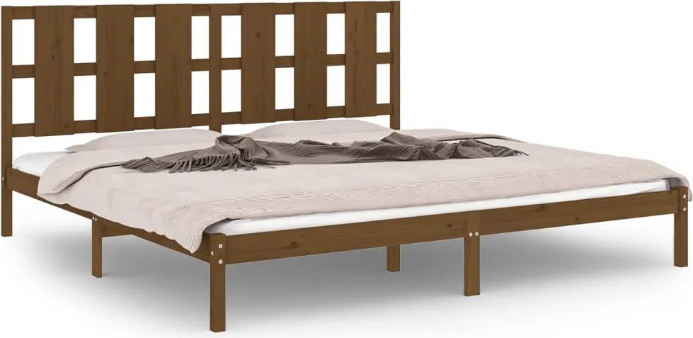 vidaXL mézbarna tömör fenyőfa ágykeret 200 x 200 cm