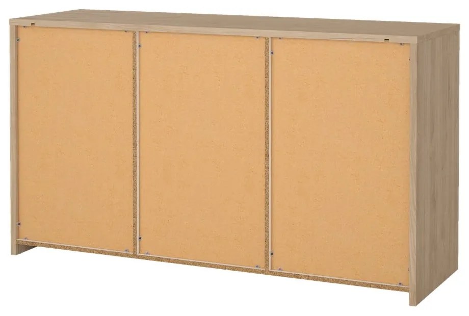 Fehér-natúr színű komód tölgyfa dekorral 149x84x48 cm Next – Tvilum