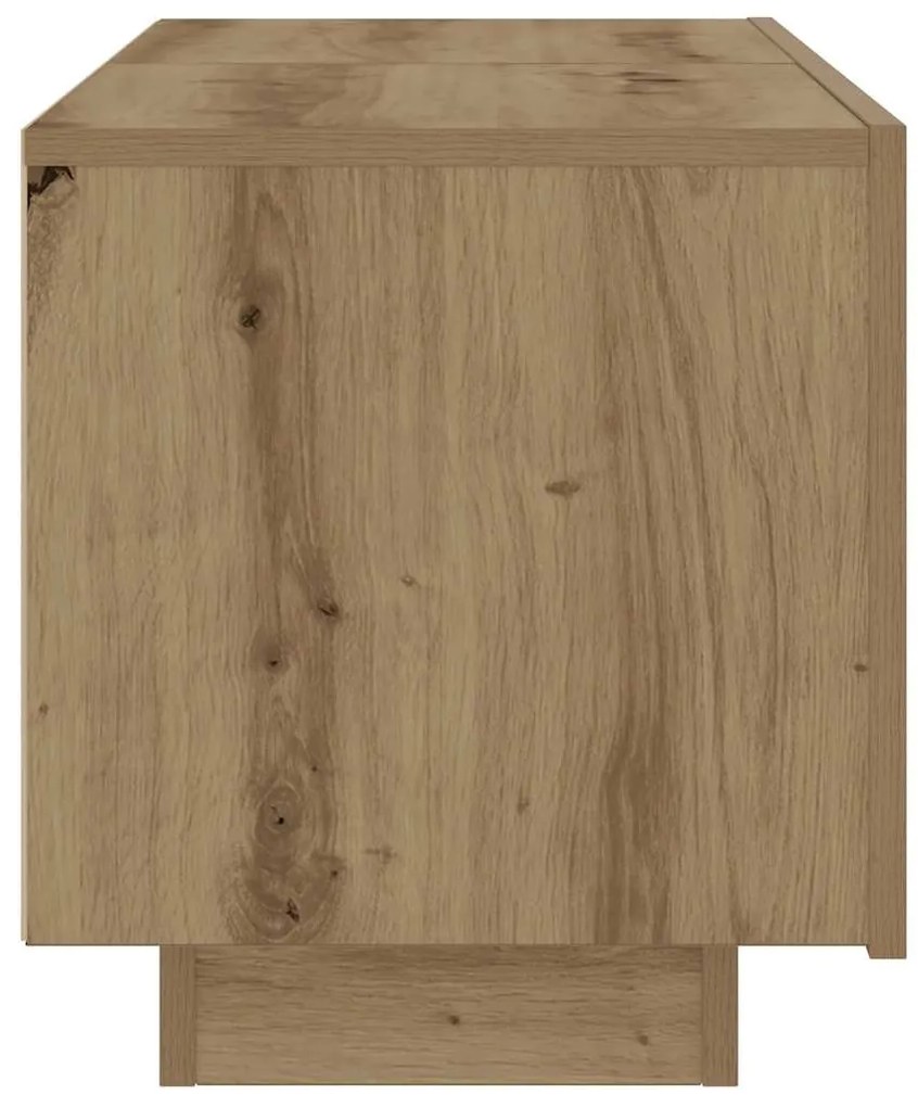 kézműves tölgy színű szerelt fa TV-szekrény 100 x 35 x 40 cm