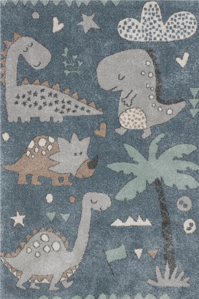 Kék szőnyeg, Gyerek dinoszauruszok 120x170cm