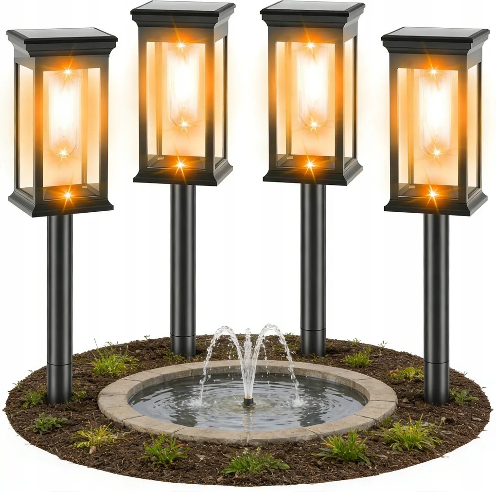 Napelemes LED-es kerti lámpa kültéri oszlop álló lámpa