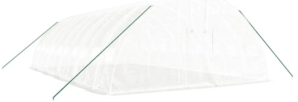 fehér acélvázas melegház 60 m² 10 x 6 x 2,85 m