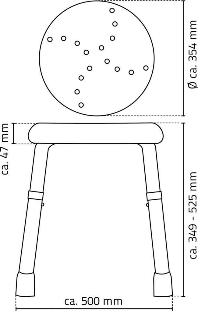 Ridder Ridder, HANDICAP fürdőszoba ülőke, átmérője 45cm, fekete, A170110
