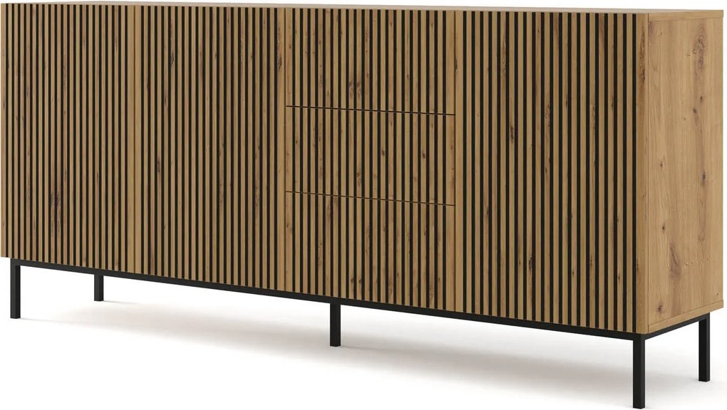 Ravenna komód F 200 cm 3D3S maró artisan keret