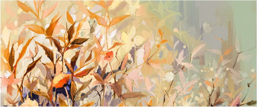 Kép - Festett növények (120x50 cm)
