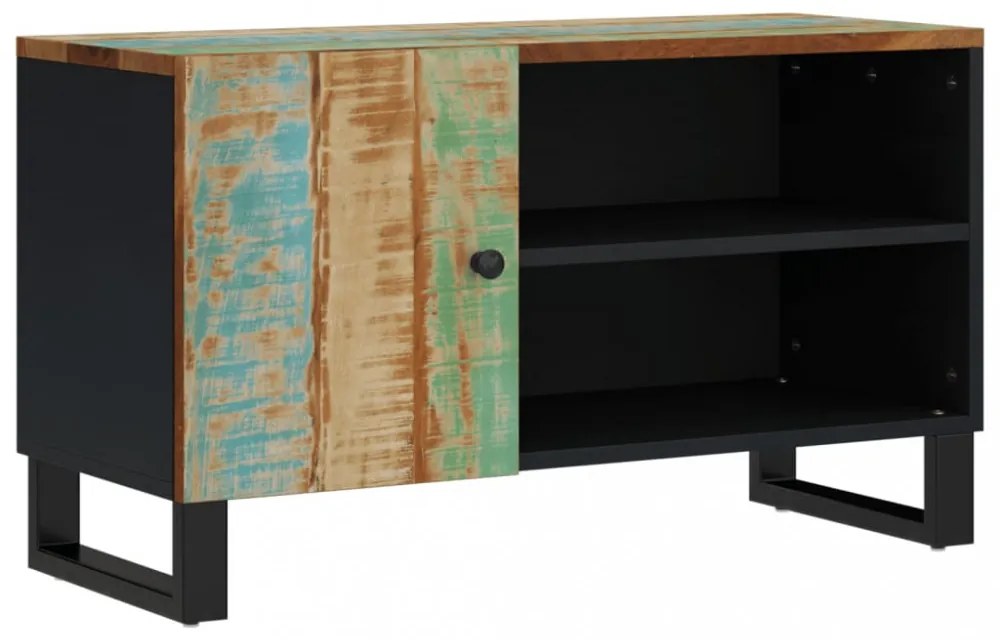 tömör újrahasznosított és szerelt fa TV-szekrény 80x33x46 cm