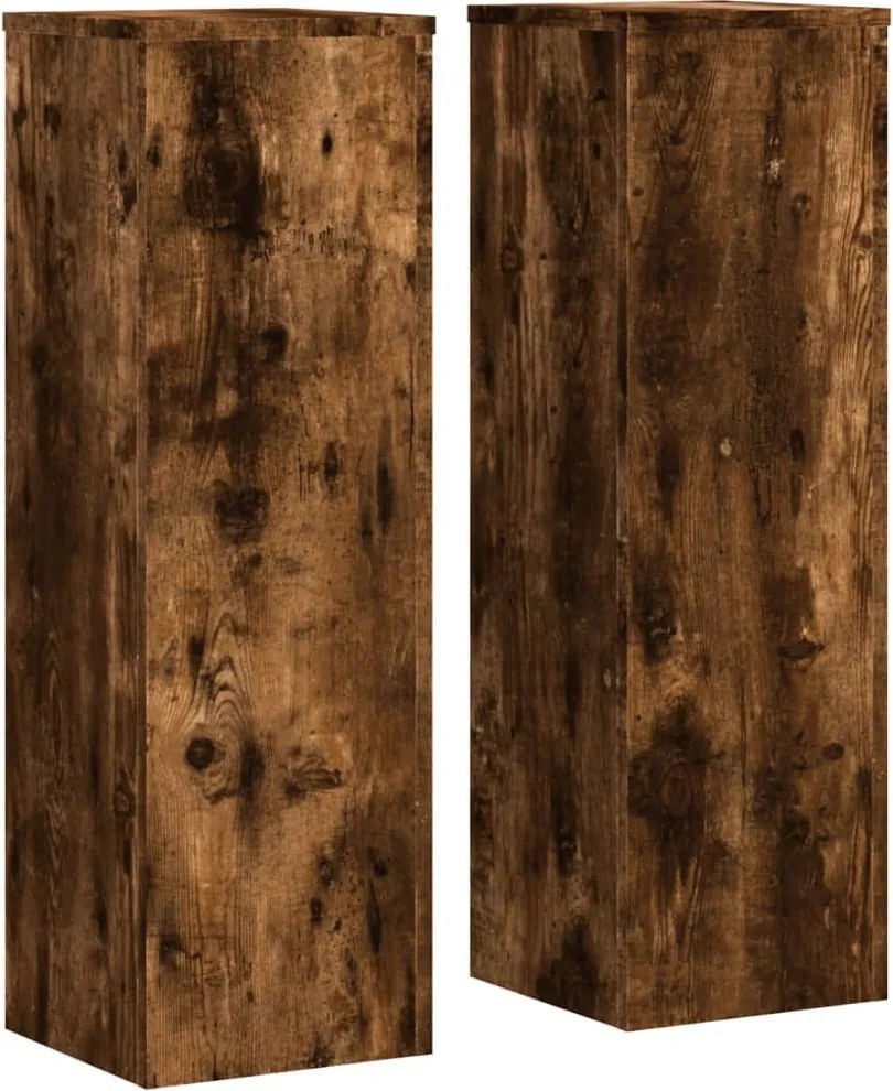 vidaXL 2 db füstös tölgy szerelt fa növénytartó állvány 25 x 25 x 80cm