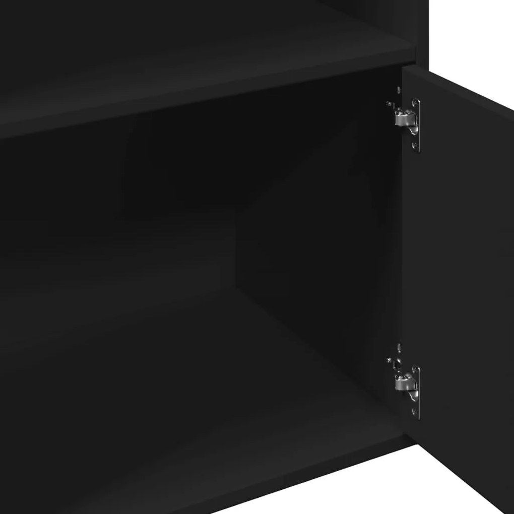 fekete szerelt fa könyvszekrény 100 x 36 x 189 cm