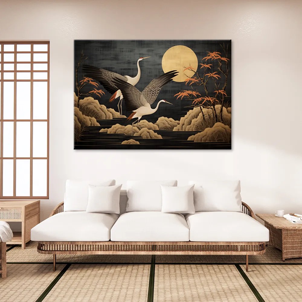 Gario Vászonkép Daruk és a hold Méret: 90 x 60 cm