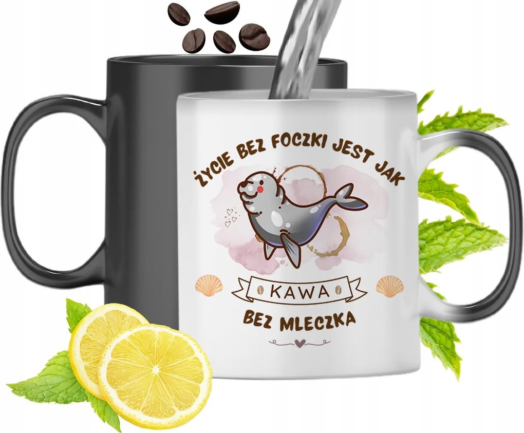 Mágikus Bögre Fókával Színváltó Fóka fényképes nyomtatással