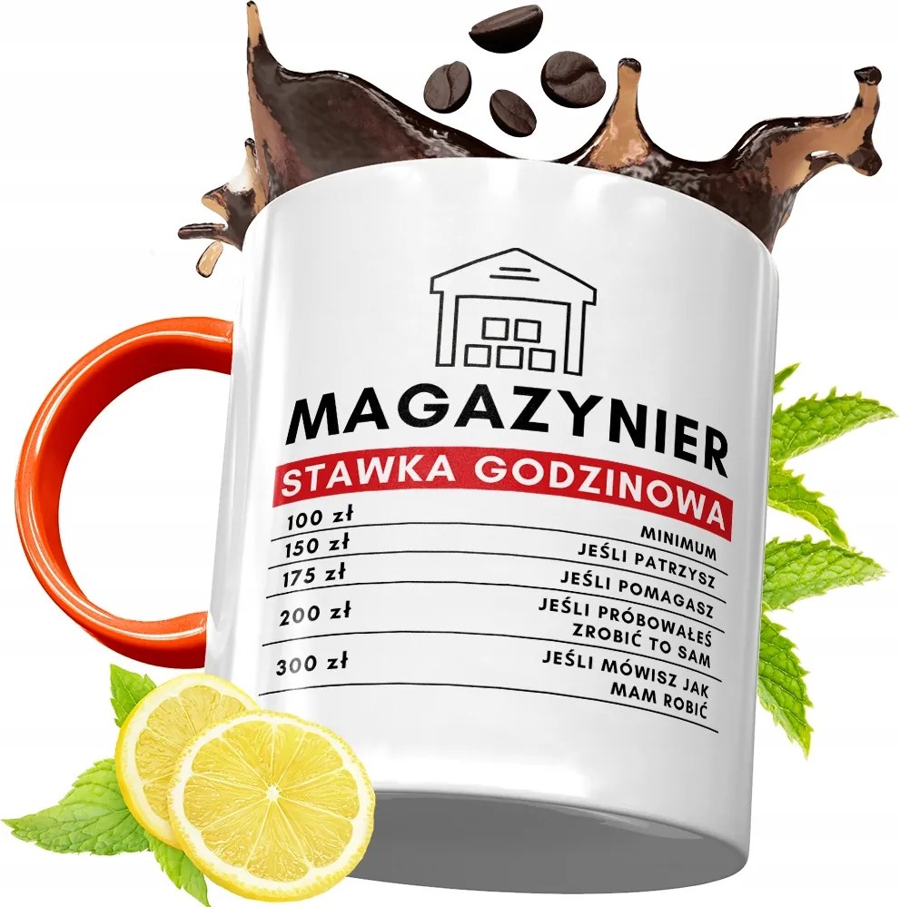 Narancssárga Bögre Raktárosnak Ajándék fényképes nyomattal