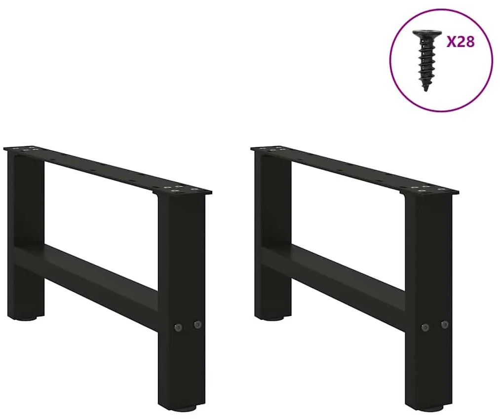 2 db fekete acél dohányzóasztal láb 70 x (30-31) cm