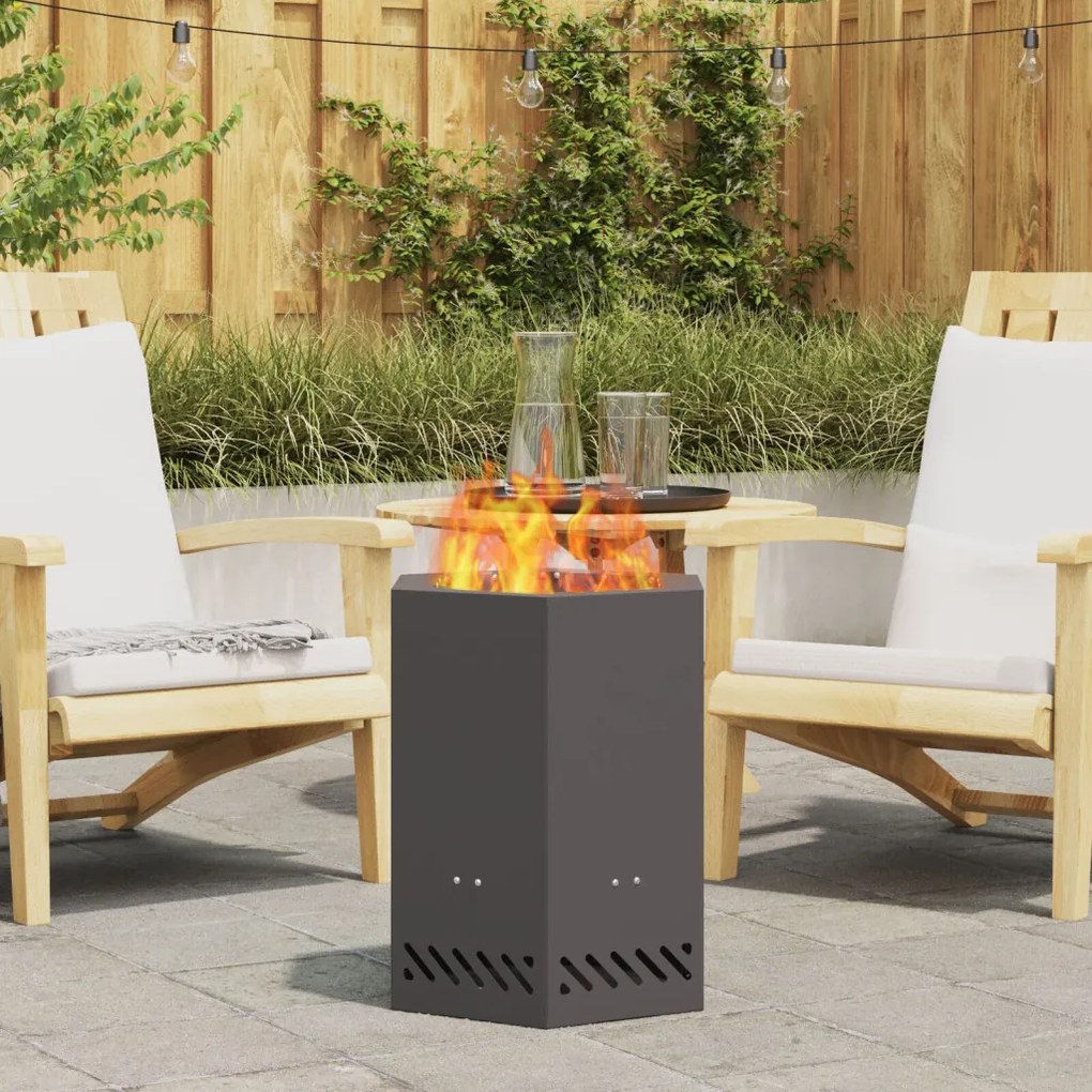Fire Pit Black 38 x 38 x 51 cm Cold-rolled steel