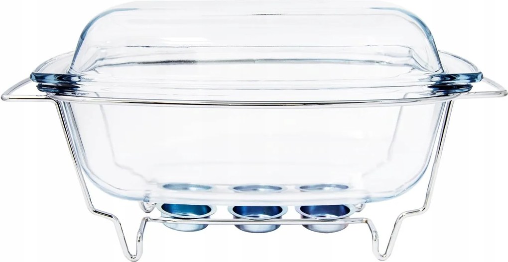 Hőálló edény Termisil Classic 5,1L Téglalap Melegítővel