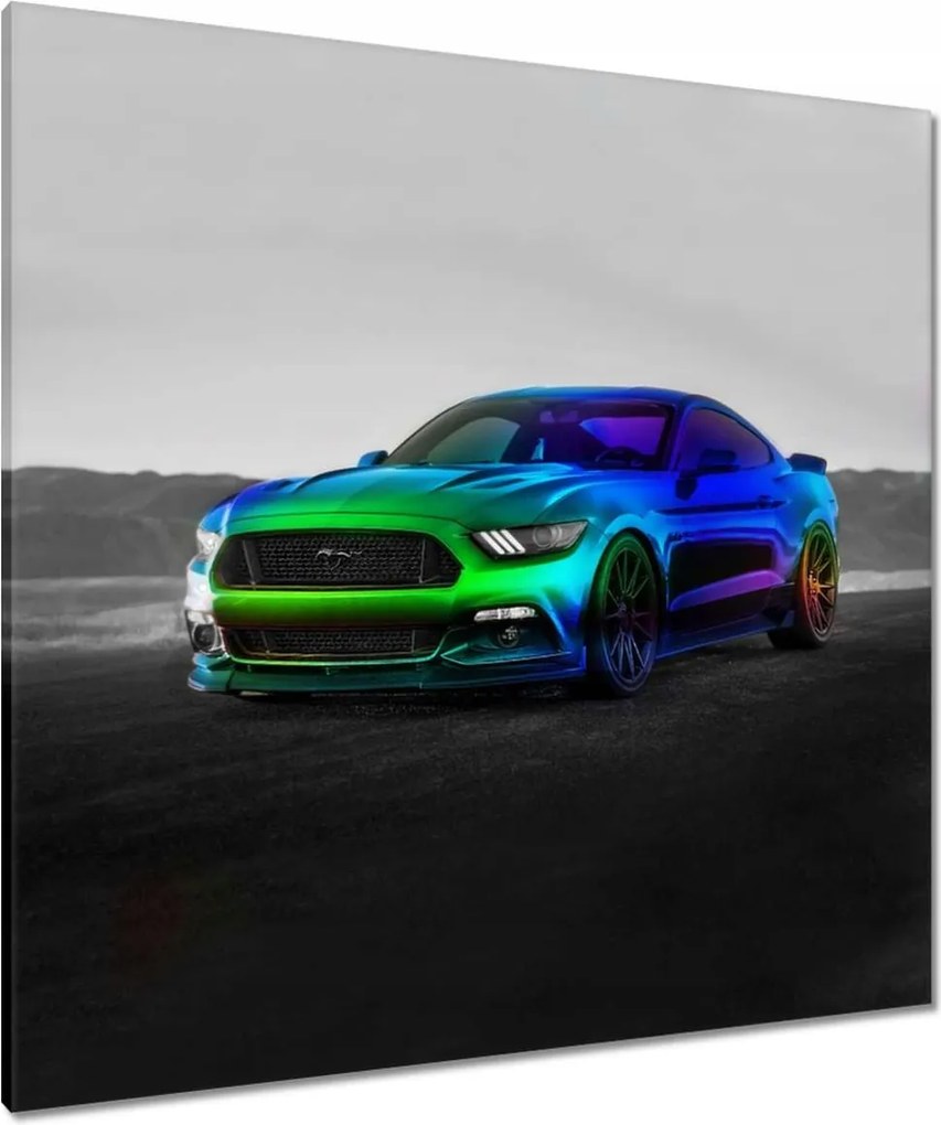 Vászonkép 90x90 Szivárvány Ford Mustang Usa