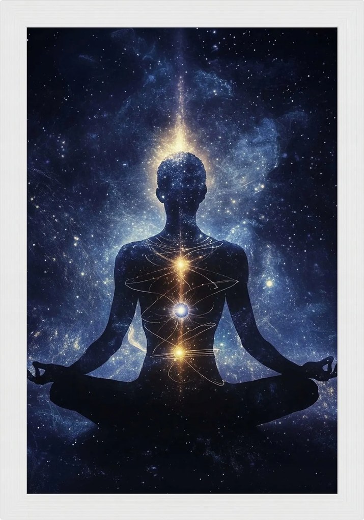 Poszter Keret Fa Figura Lótusz Meditáció Zen Csakra Harmónia 40x60