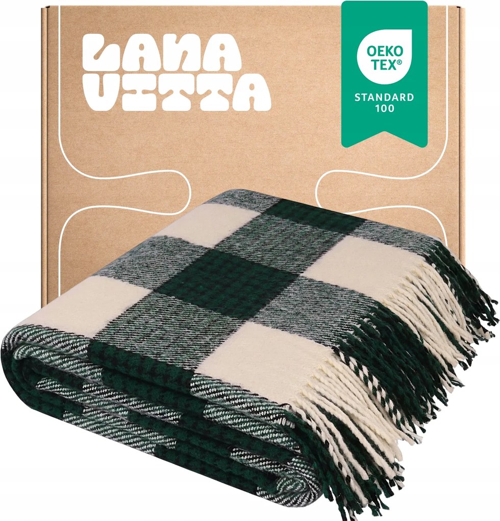 Veronika félgyapjú takaró ágytakaró Pléd Zöld 140х200 cm