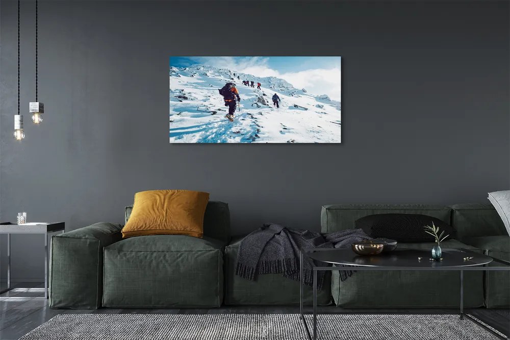 Canvas képek Hegymászás a hegyekben télen 100x50 cm