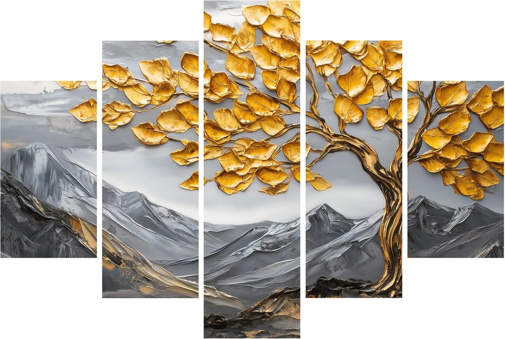 Kép – Fa arany levelekkel (150x105 cm)