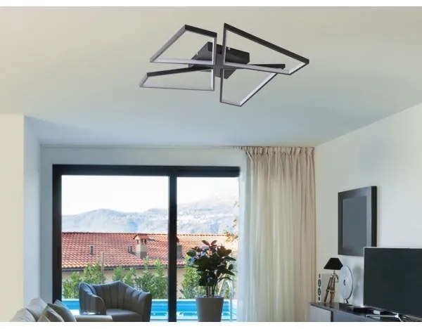 LED állítható mennyezeti lámpa 115W 230V 3000-6500K fekete + DO