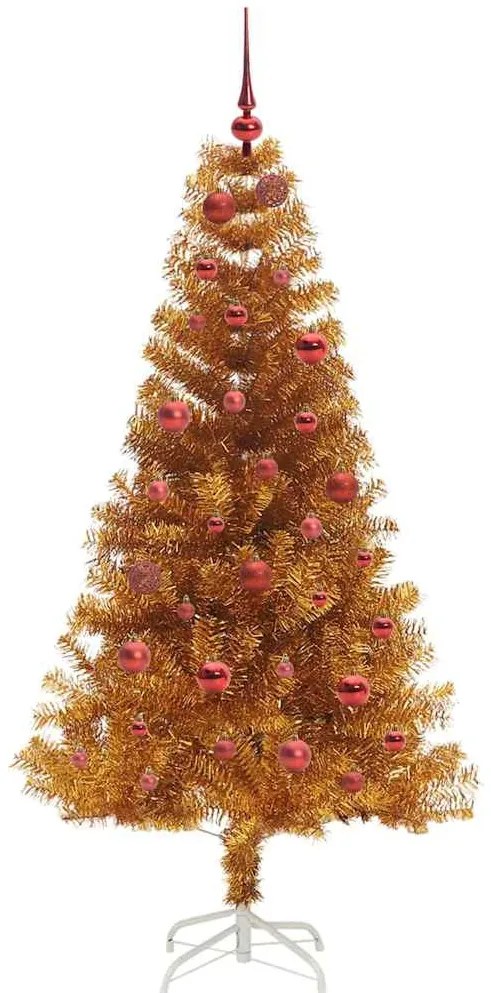 Karácsonyfa 150 LED-del állvánnyal Arany 150 cm PET