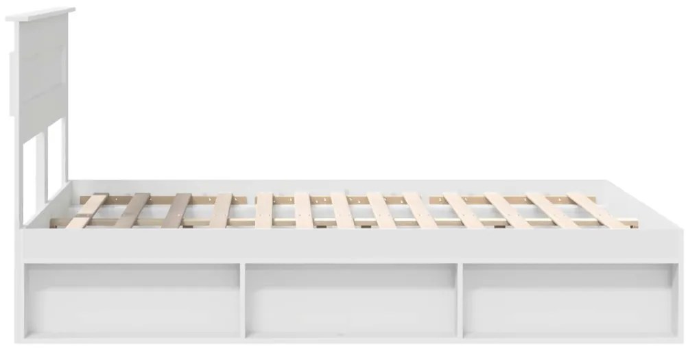 vidaXL Ágykeret matracmal fejtámlával Fehér 150 x 200 cm Tömör fenyőfa