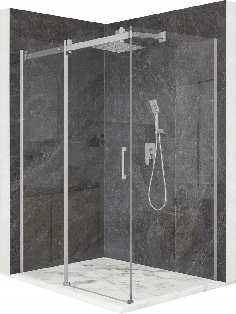 Zuhanykabin 120x80cm Esg üveg 8mm tolóajtó króm bevonat