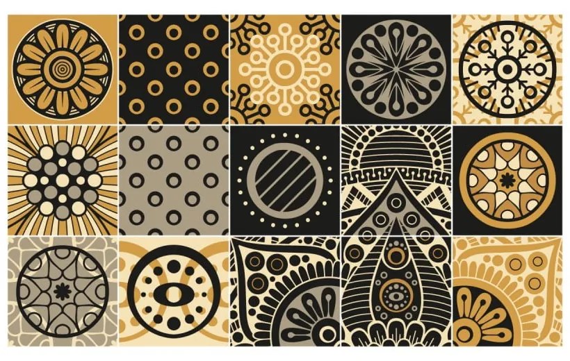 Wall Decals Azulejos Tiles San Juan 15 db-os falmatrica szett, 10 x 10 cm - Ambiance