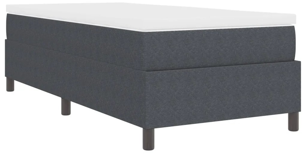 Boxspring Ágy Matraccal Sötét Szürke 100 x 200 cm Kordbársony