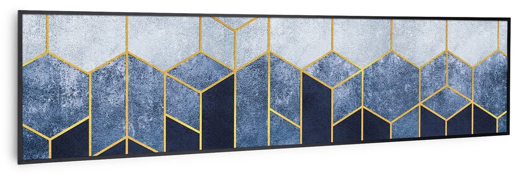 Klarstein Wonderwall Air Art Smart, infravörös hősugárzó, 120 x 30 cm, 350 W, kék csík