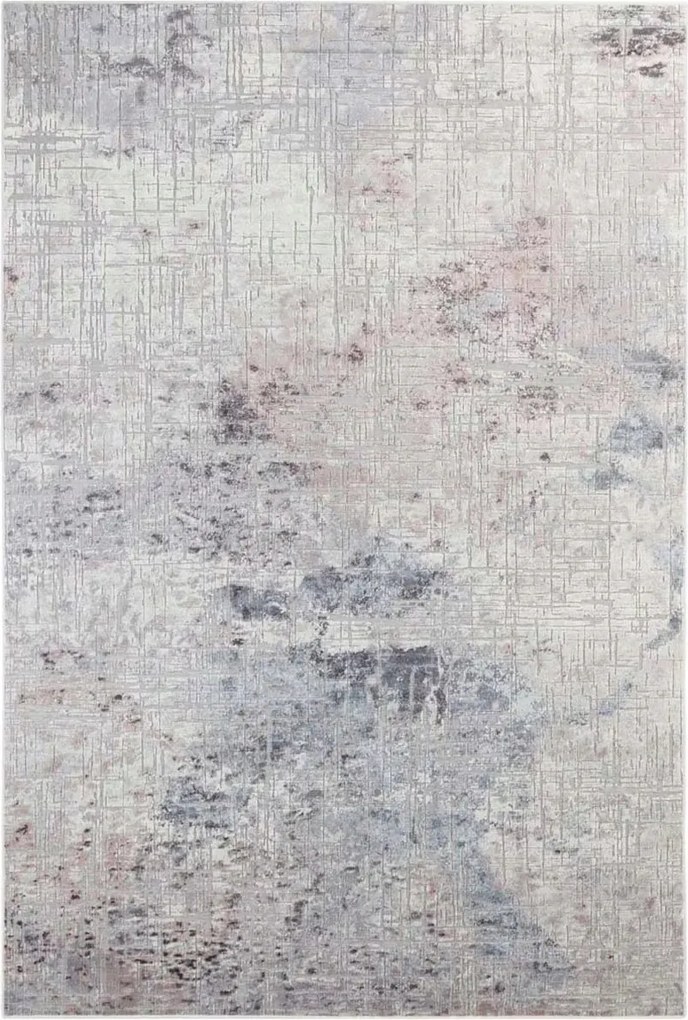 Szőnyeg 200x290cm kő, beton mintás nappaliba, kék-szürke