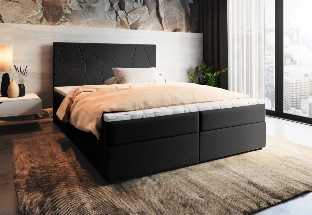 LADO boxspring kárpitozott ágy, 140x200, inari 91