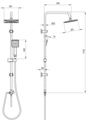 Deante NER_N51K - BORO zuhanyszett fekete