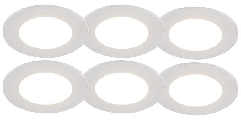 6 db-os beépített spotlámpa készlet fehér LED-del, 3 fokozatú fényerőszabályzóval, IP65 - Blanca