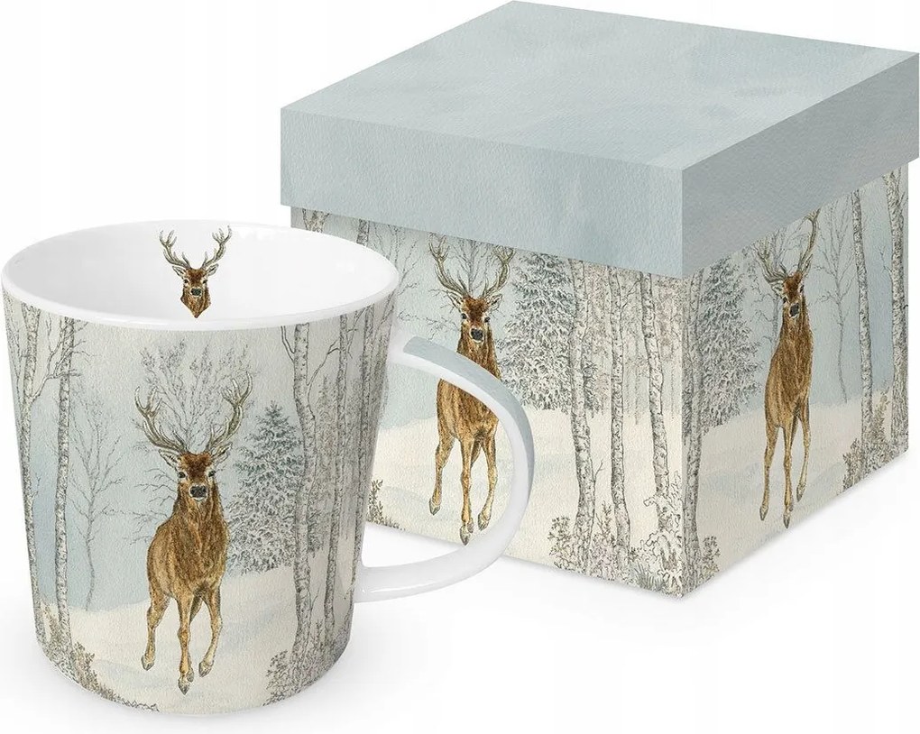 Nagy Porcelán Bögre Ppd Téli erdő Szarvas- 0,4 l dobozban