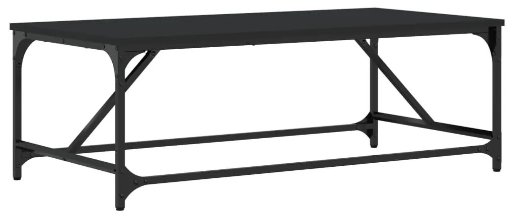 Fekete szerelt fa dohányzóasztal 100 x 50 x 35 cm