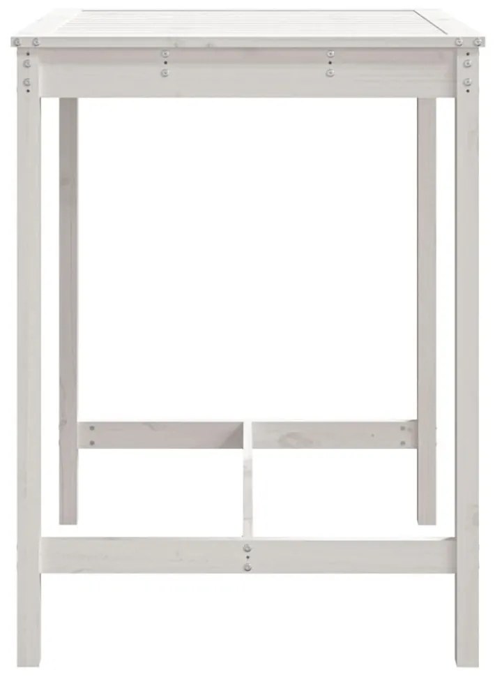 fehér tömör fenyőfa kerti asztal 82,5x82,5x110 cm