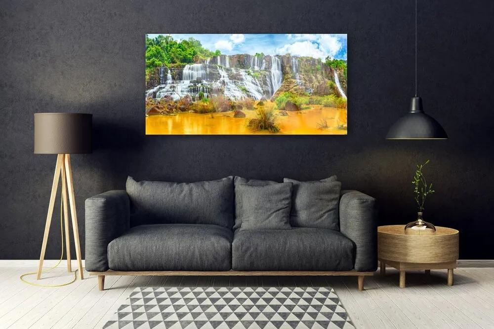 Akrilkép Waterfall Fák Természet 120x60 cm