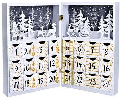 Solight Könyv LED adventi naptár, 8x LED, 40 x 30 cm, 2x AAA