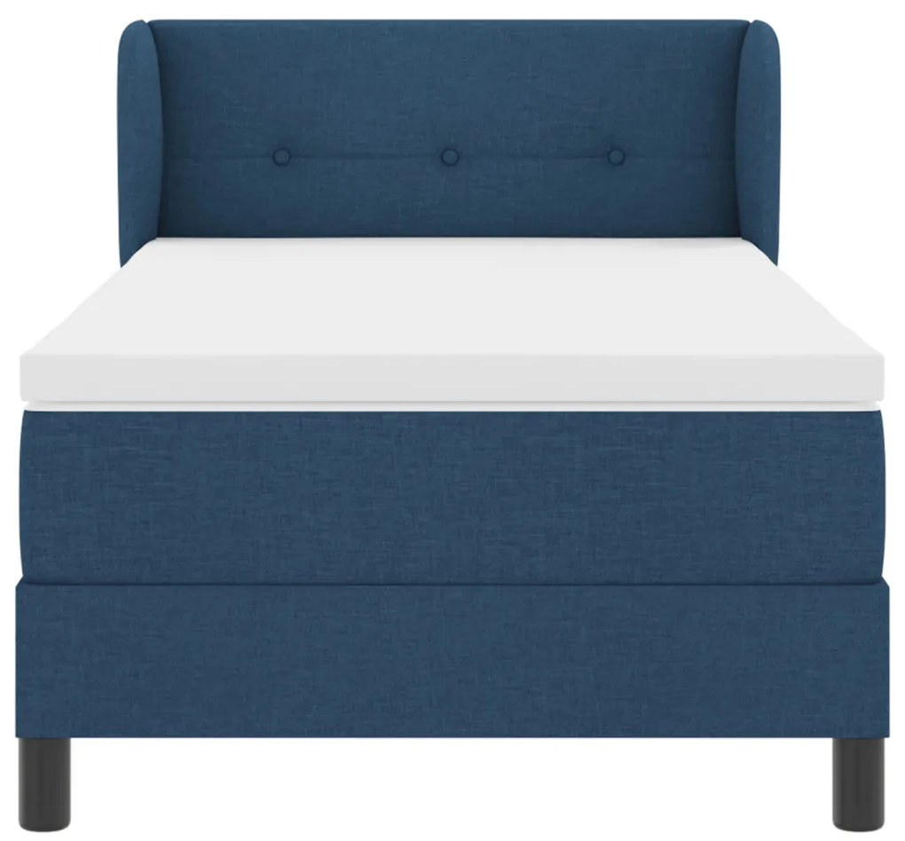 Boxspring Ágy Mattressz Kék 80x200 cm Szövet