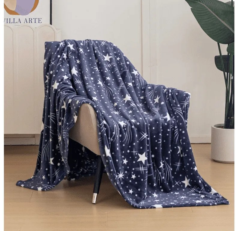 Mikroplüss takaró STARLIGHT, sötétkék Méret: 200 x 220 cm