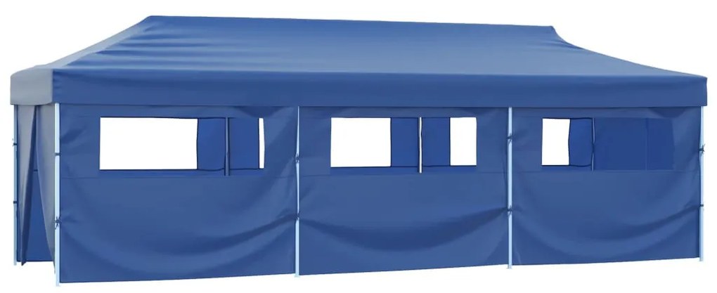 vidaXL kék összecsukható rendezvénysátor 8 oldalfallal 870x291x315 cm