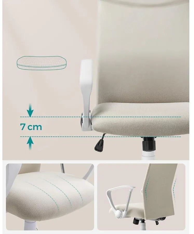 SONGMICS irodai szék, ergonomikus szék cappuccino bézs színben