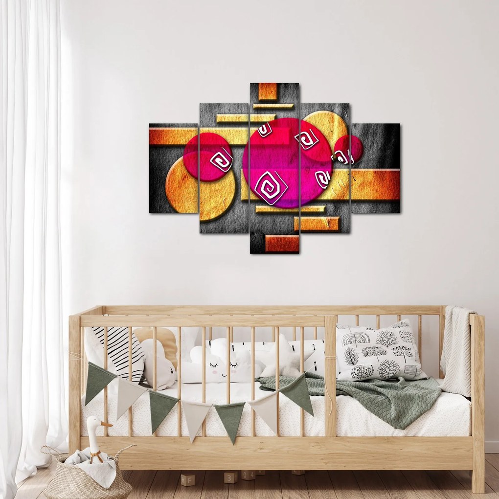 Absztrakt kép történelmi szimbólumokkal (150x105 cm)