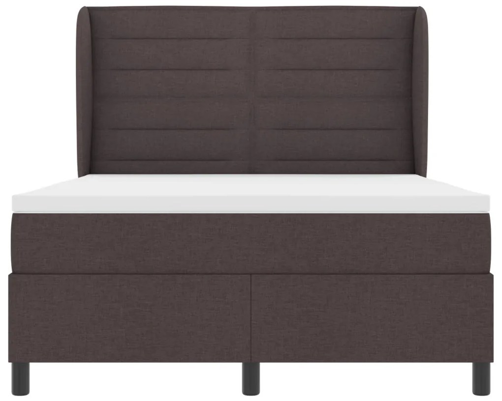 vidaXL Boxspring Ágy Mattal Sötétbarna 140x190 cm Szövet