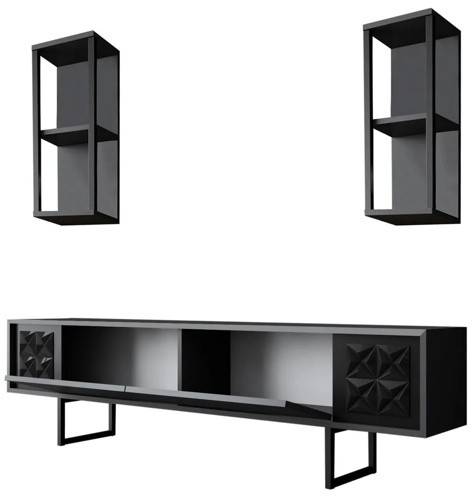 TV szekrény Black Line - Anthracite, Black