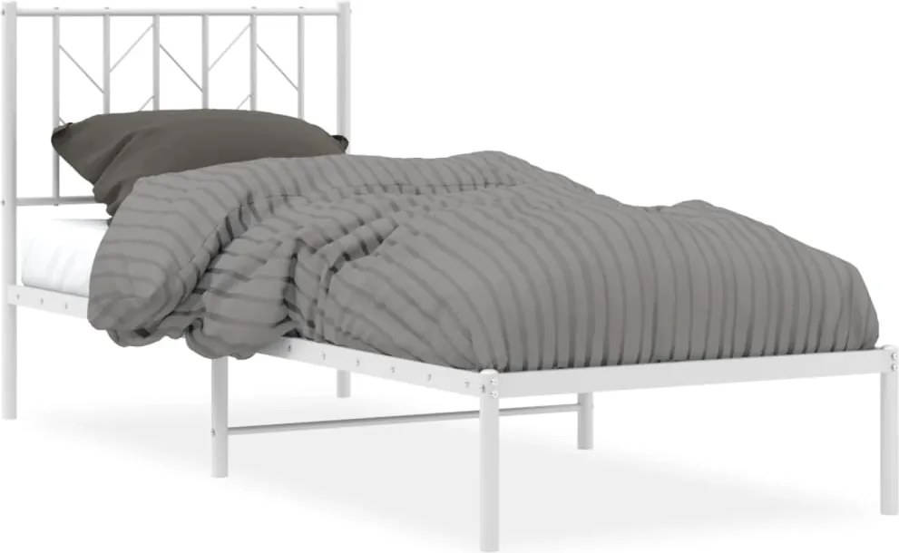 vidaXL fehér fém ágykeret fejtámlával 80x200 cm
