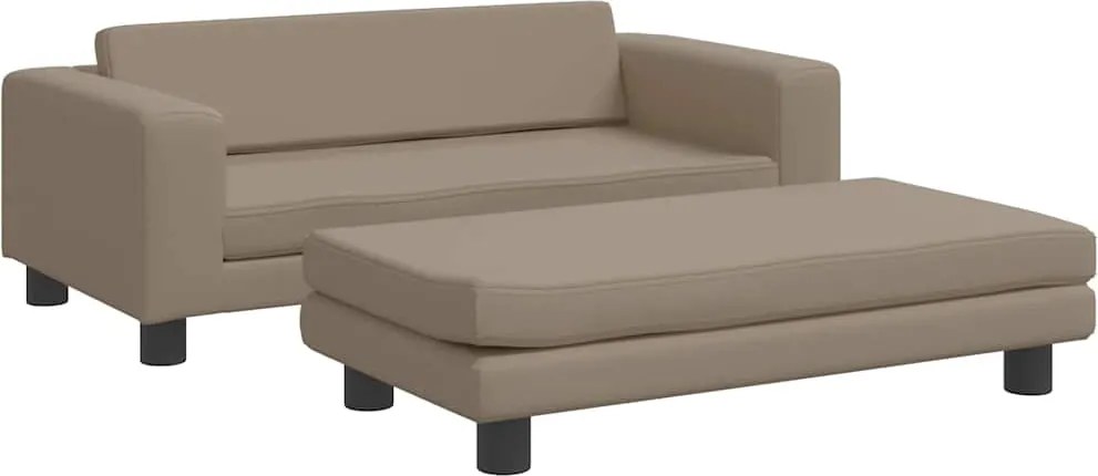 vidaXL kávészínű gyerek bársonykanapé lábzsámollyal 100x50x30 cm
