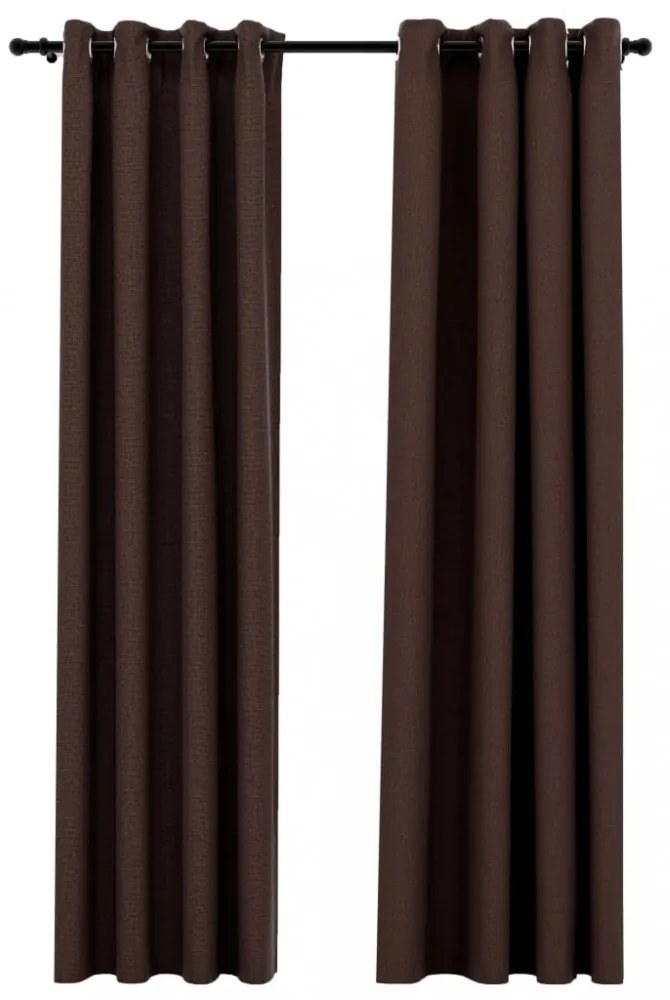 vidaXL 2 db tópszínű vászonhatású sötétítőfüggöny 140 x 245 cm